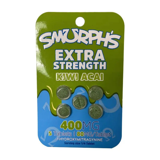 SMURPH'S EXTRA STRENGTH 7-HYDROXYMITRAGYNINE TABLETS 5CT 80MG - KIWI ACAI - Smoke empire