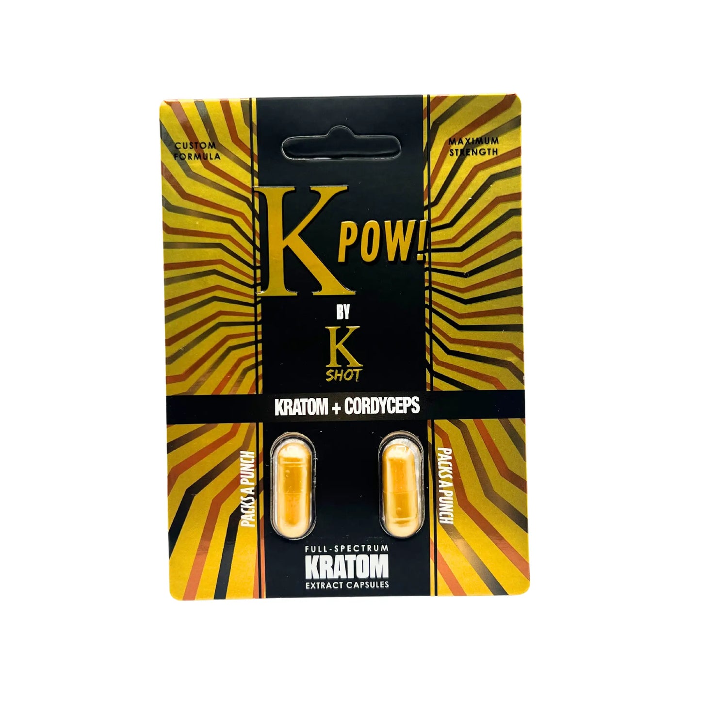 K Shot K Pow Kratom + Cordyceps Capsules - Smoke empire