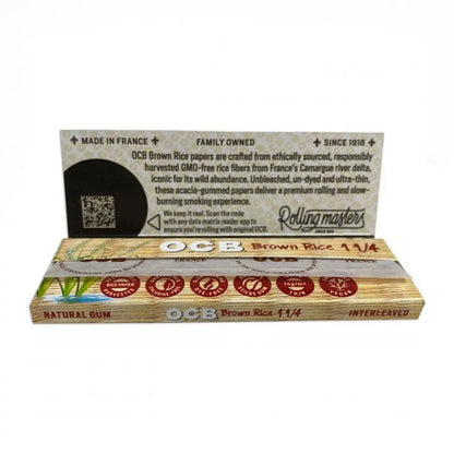 Ocb Brown Rice Paper 1 1/4 Size Ultra Thin Unbleached - 24 Pack Per Box - Smoke empire