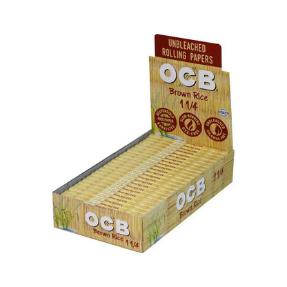 Ocb Brown Rice Paper 1 1/4 Size Ultra Thin Unbleached - 24 Pack Per Box - Smoke empire