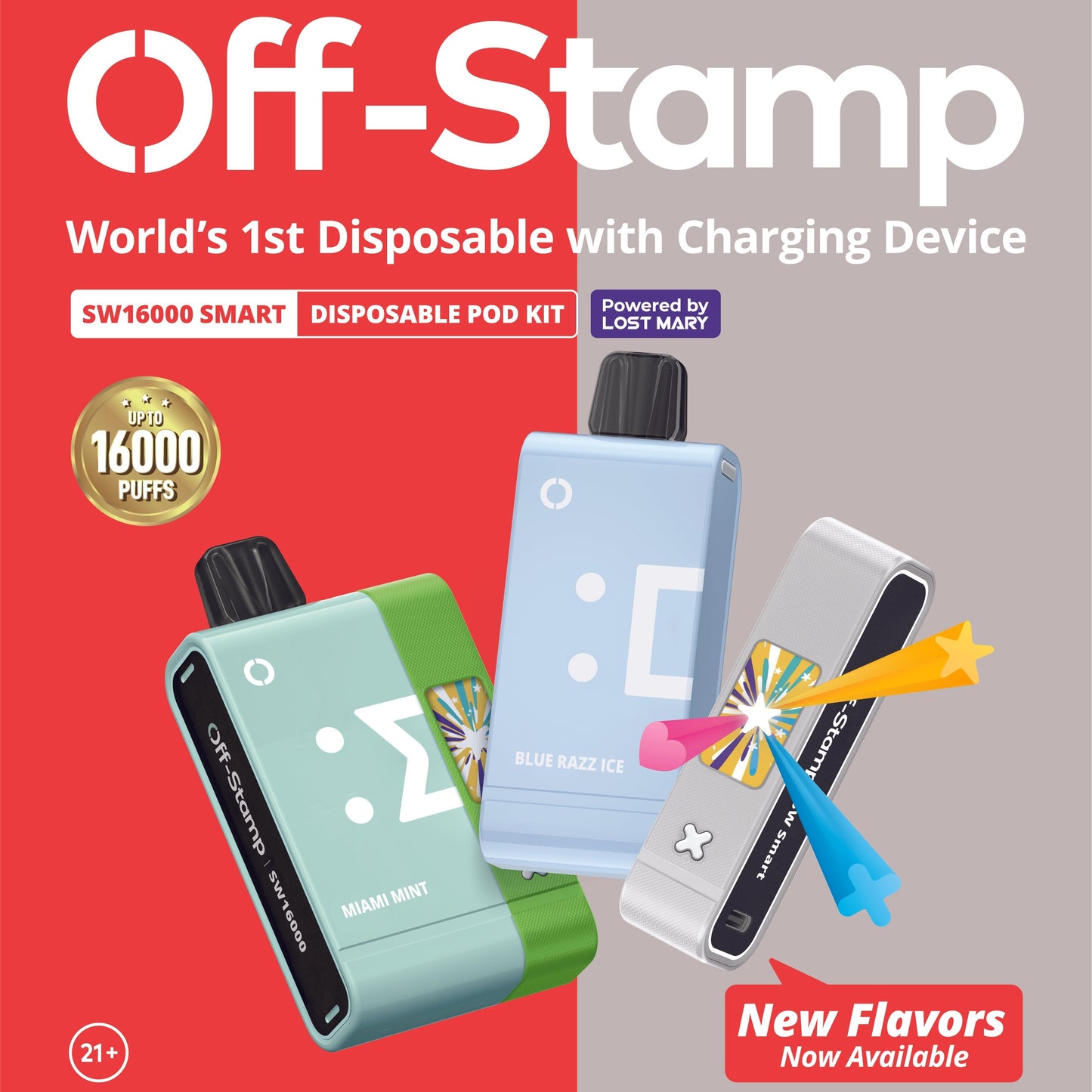 Off-Stamp SW16000 Disposable KIT Powered By LOST MARY – 16000 Puffs