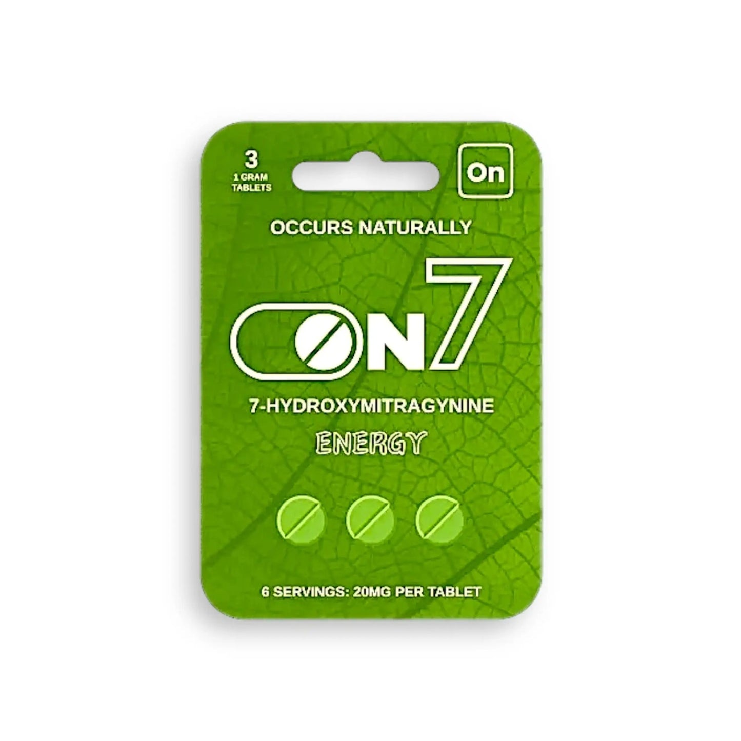 On7 Kratom 7-hydroxymitragynine Tablets Energy 20mg (3 tablets per pack) - Smoke empire