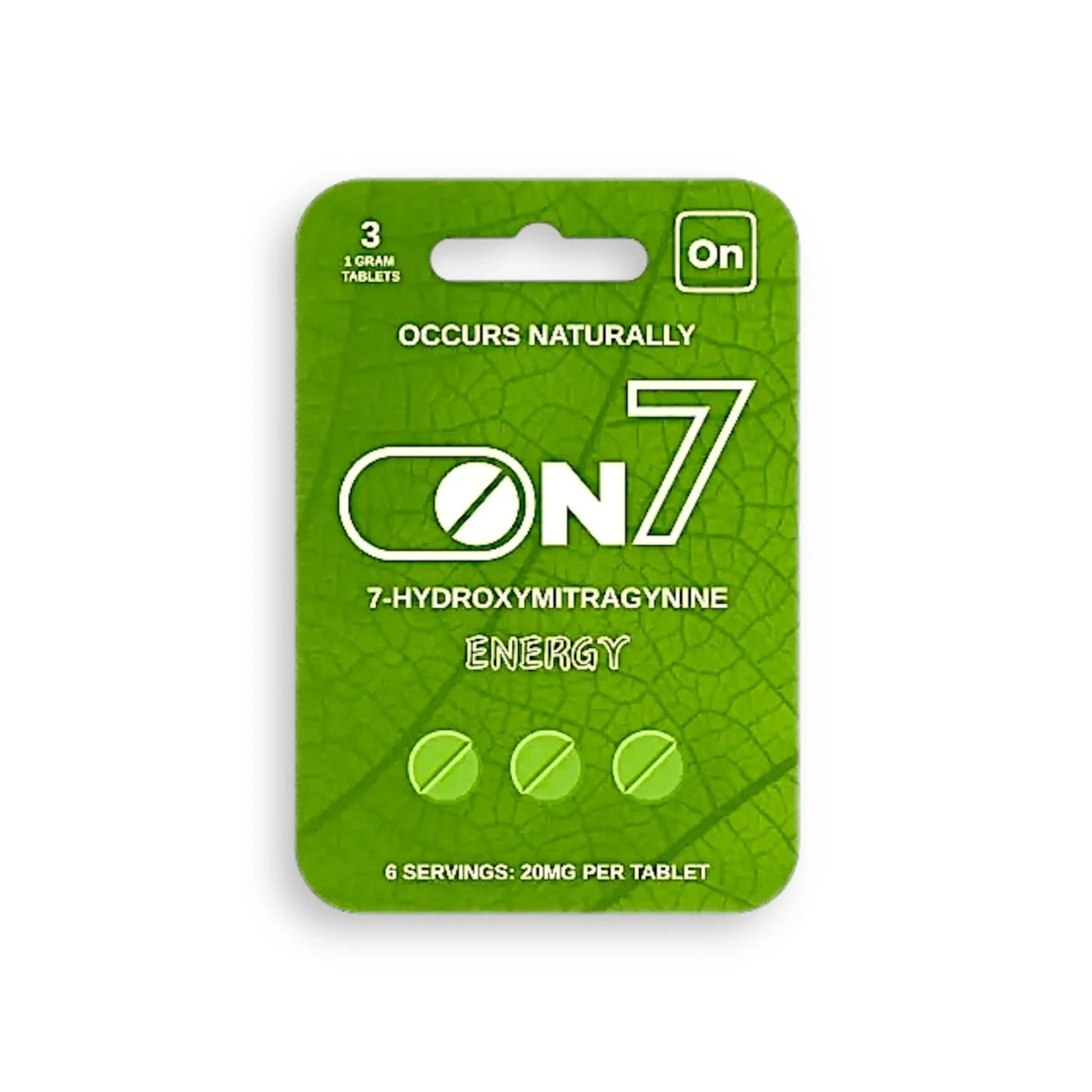 On7 Kratom 7-hydroxymitragynine Tablets Energy 20mg (3 tablets per pack) - Smoke empire