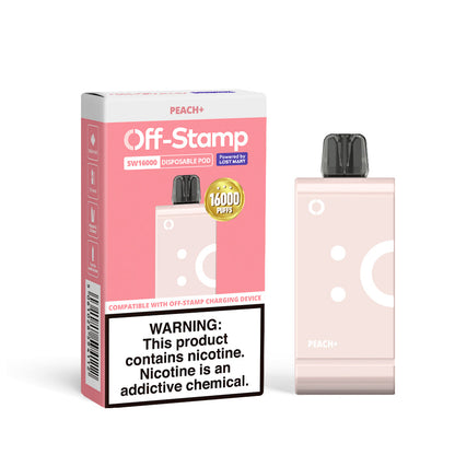 Off-Stamp SW16000 Disposable Pod Powered By LOST MARY – 16000 Puffs Peach+
