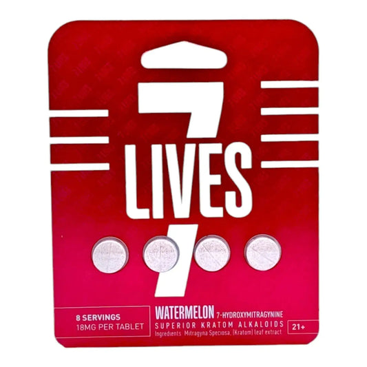7 Lives 7-Hydroxymitragynine Extract Tablets - Watermelon - 4 Count (18mg Each) - Smoke empire
