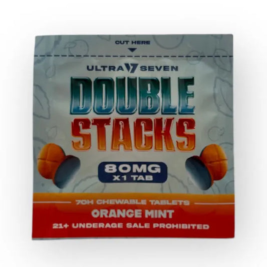 Ultra Seven Double Stacks 1ct 7OH Chewable Tab Orange Mint 80mg Per Tablets - Smoke empire