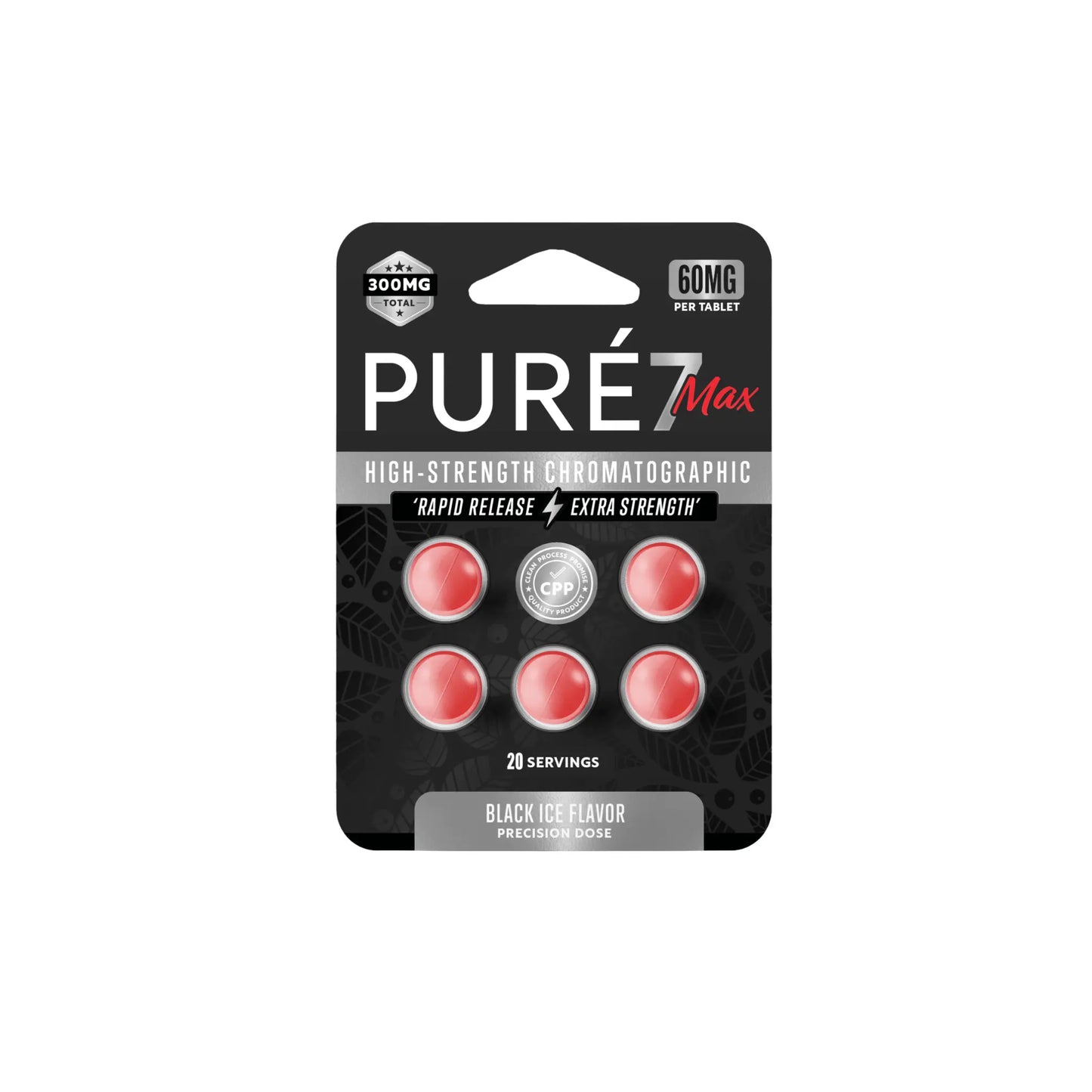 Pure7 Max 7OH Kratom Extract Tablets 5/pack 300mg - Smoke empire