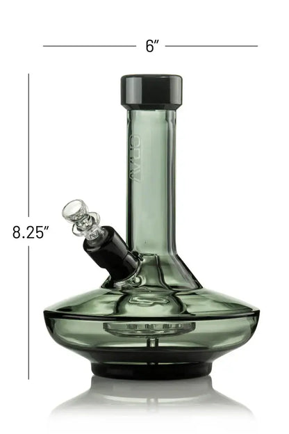 GRAV® Small Wide Base Water Pipe in Smoke with Black Accents - Smoke empire