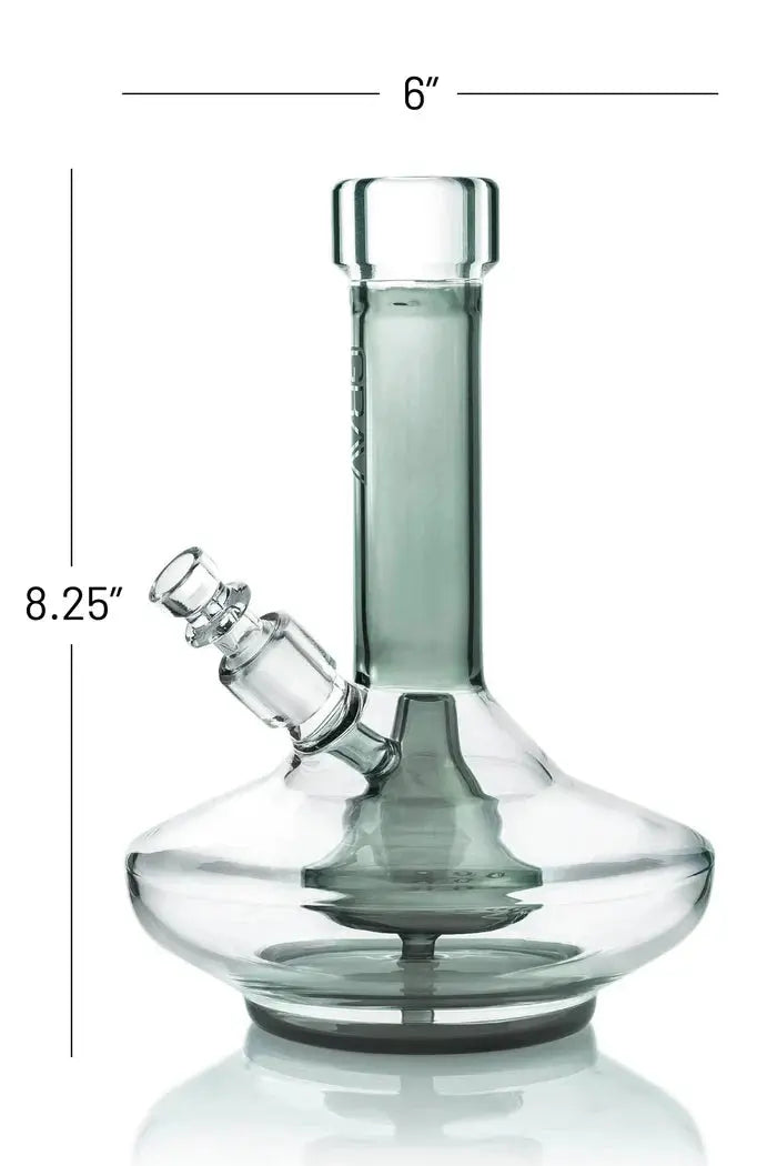 GRAV® Small Wide Base Water Pipe - Smoke with Clear Accents - Smoke empire