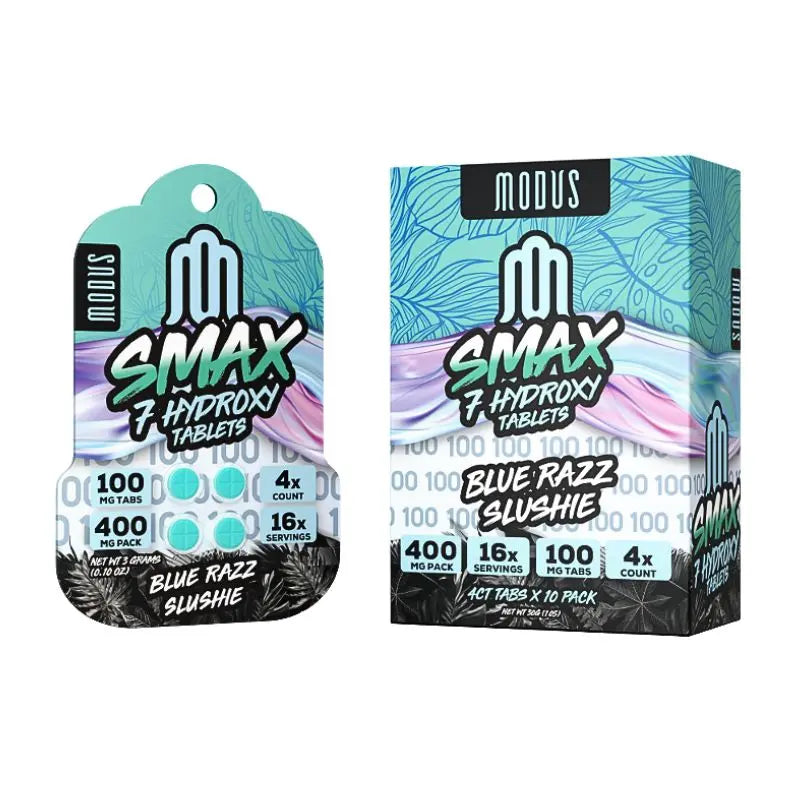 MODUS SMAX 7-HYDROXY TABLETS 100MG 4CT - BLUE RAZZ SLUSHIE - Smoke empire