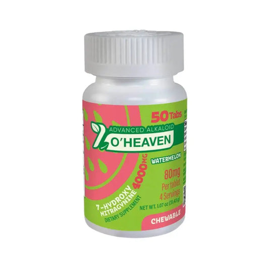 7 O'HEAVEN 7-HYDROXY ADVANCE ALKALOID CHEWABLE TABLETS 50CT 80MG PER TABLET - WATERMELON - Smoke empire