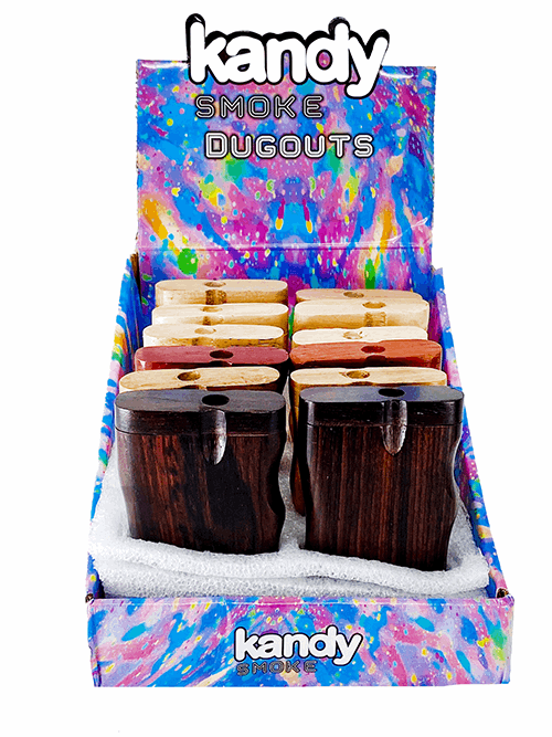 Kandy Smoke Dugout Wooden 4' W/One Hitter