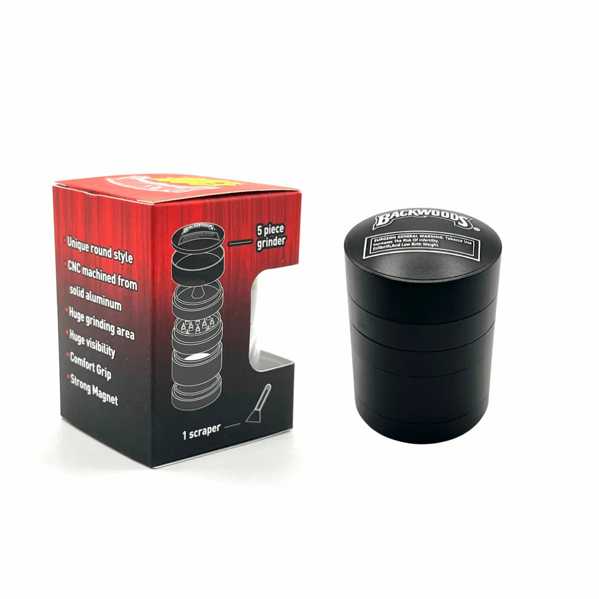 Backwoods Hand Muller Grinder - 5 Layers - Smoke empire
