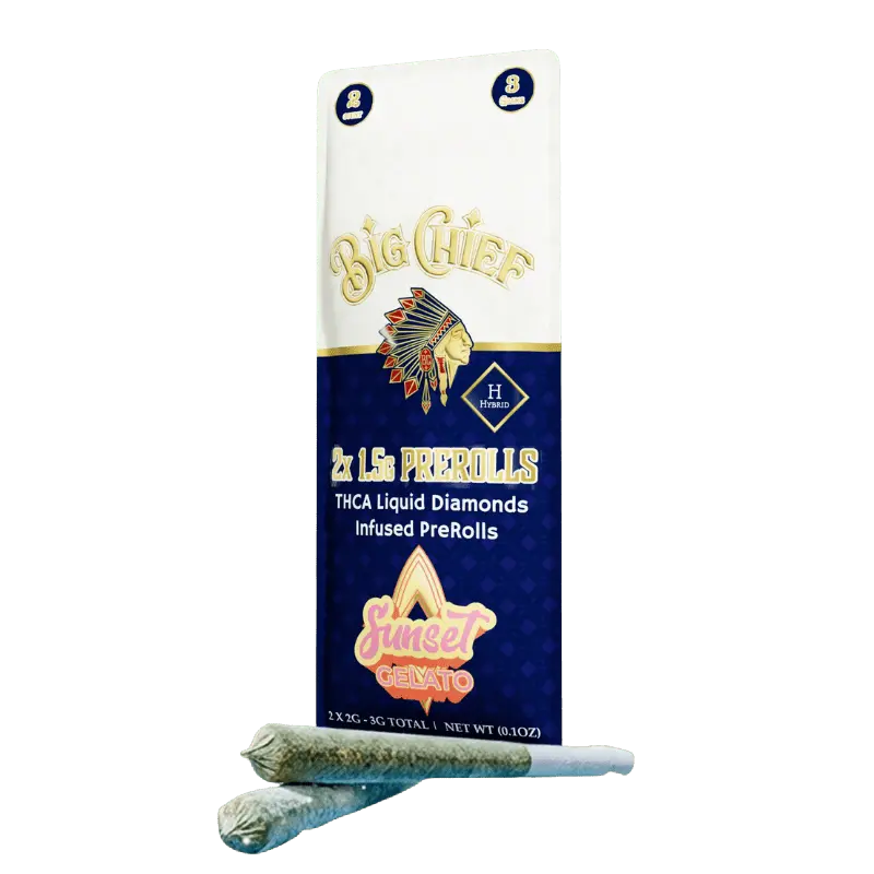 Big Chief Liquid Diamond THCA Prerolls 2-Count - Smoke empire