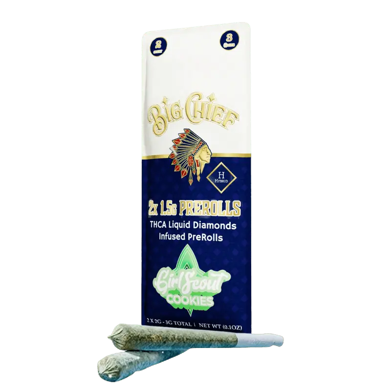 Big Chief Liquid Diamond THCA Prerolls 2-Count - Smoke empire