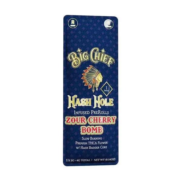 Big Chief THCA Hash Hole Prerolls 2x2G 4G Total - Smoke empire