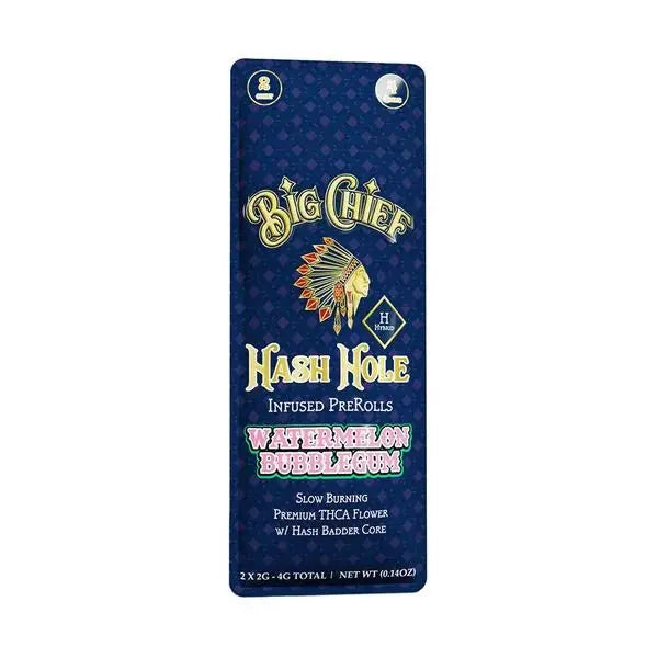 Big Chief THCA Hash Hole Prerolls 2x2G 4G Total - Smoke empire