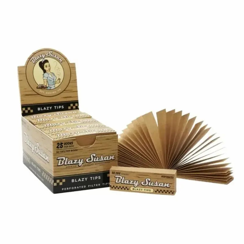 Blazy Susan Perforated Tips - 50 Tips Per Pack - 25 Packs Per Box - Smoke empire