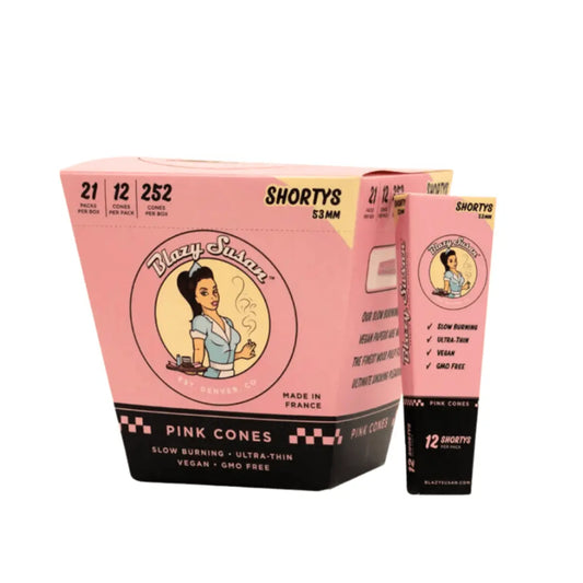 Blazy Susan Pink Cones Shortys 53mm 12/pk - Smoke empire