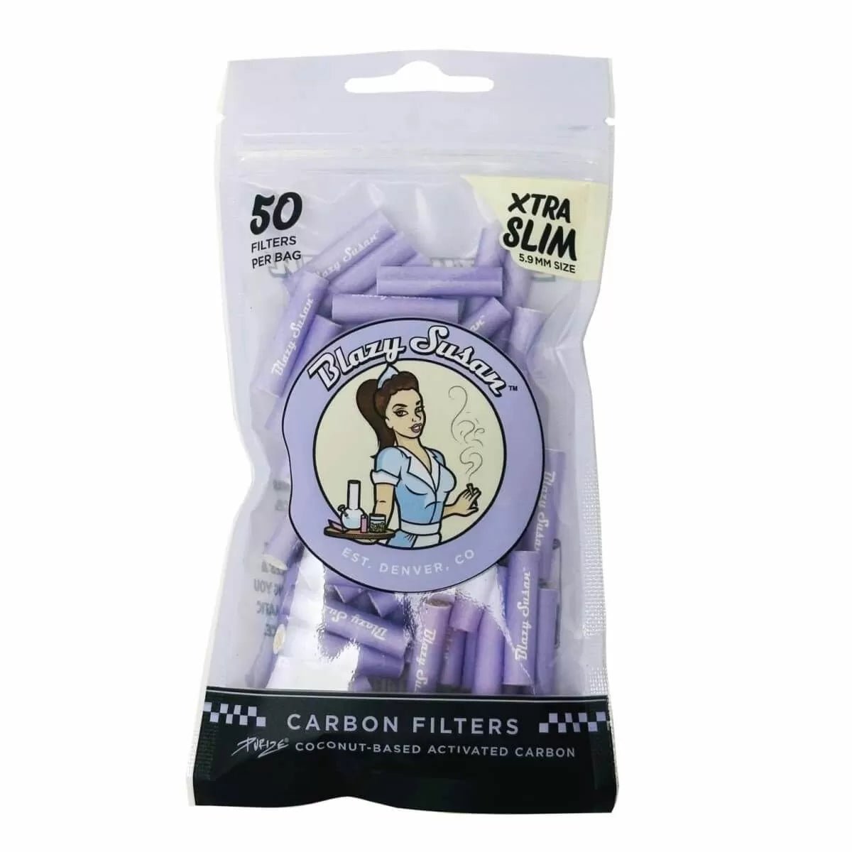 Blazy Susan - Xtra Slim Tips - 50 Counts Per Bag - Pink or Purple - Smoke empire