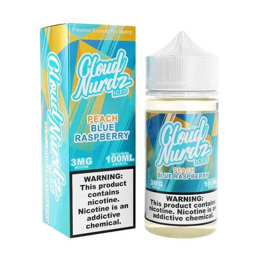 Cloud Nurdz Iced Peach Blue Raspberry eJuice - Smoke empire
