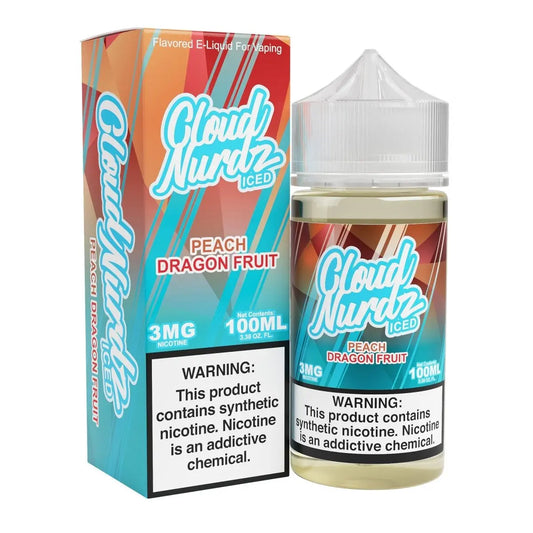 Cloud Nurdz Iced Peach Dragonfruit eJuice - Smoke empire