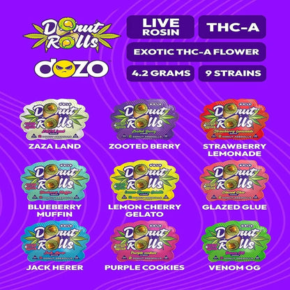 DOZO 2x THC-A + Live Rosin Donut Rolls(4.20 Grams Total) - Smoke empire