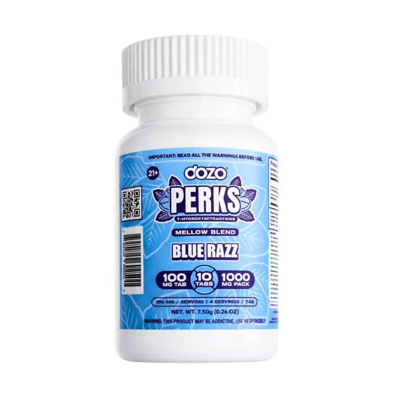 DOZO PERKS 7-HYDROXYMITRAGYNINE CHEWABLE TABLETS 10CT 100MG PER TABLET - Smoke empire