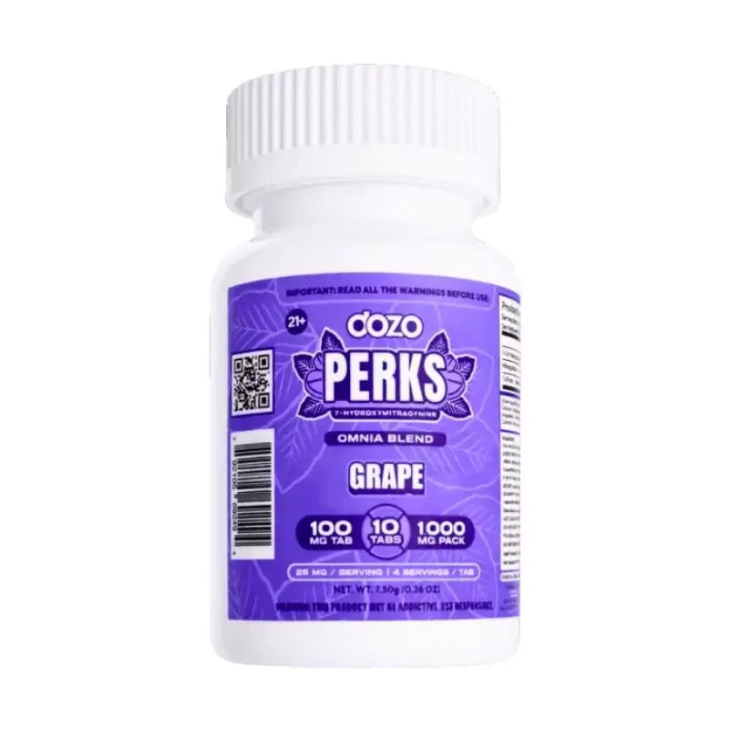 DOZO PERKS 7-HYDROXYMITRAGYNINE CHEWABLE TABLETS 10CT 100MG PER TABLET - Smoke empire