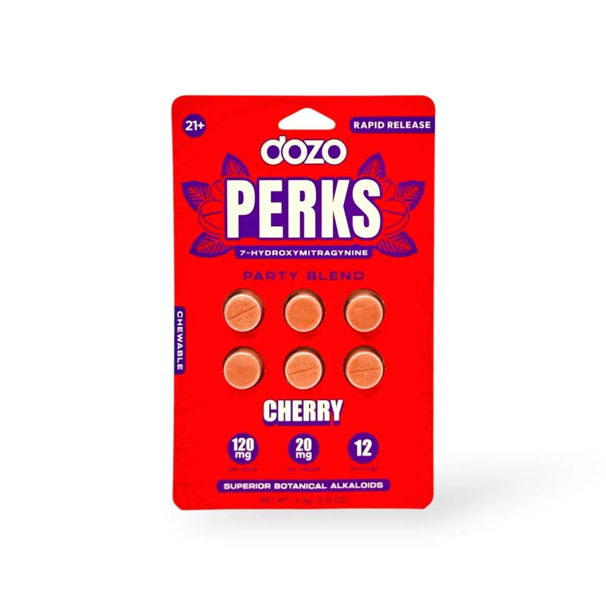Dozo Perkz 7-hydroxymitragynine 20mg Tablets Cherry (6 Pack) - Smoke empire