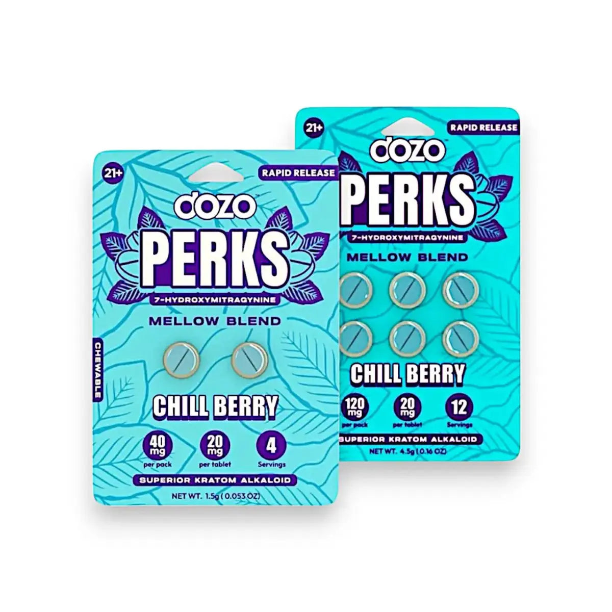Dozo Perkz 7-hydroxymitragynine 20mg Tablets Chill Berry (6 Pack) | Kratom Empire - Smoke empire