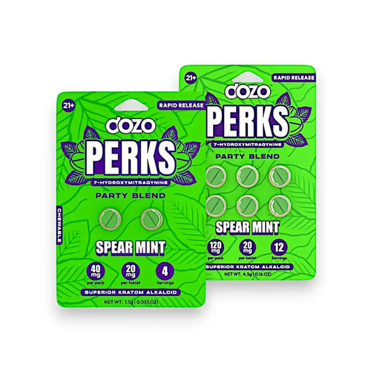 Dozo Perkz 7-hydroxymitragynine 20mg Tablets Spearmint (6 Pack) | Kratom Empire - Smoke empire
