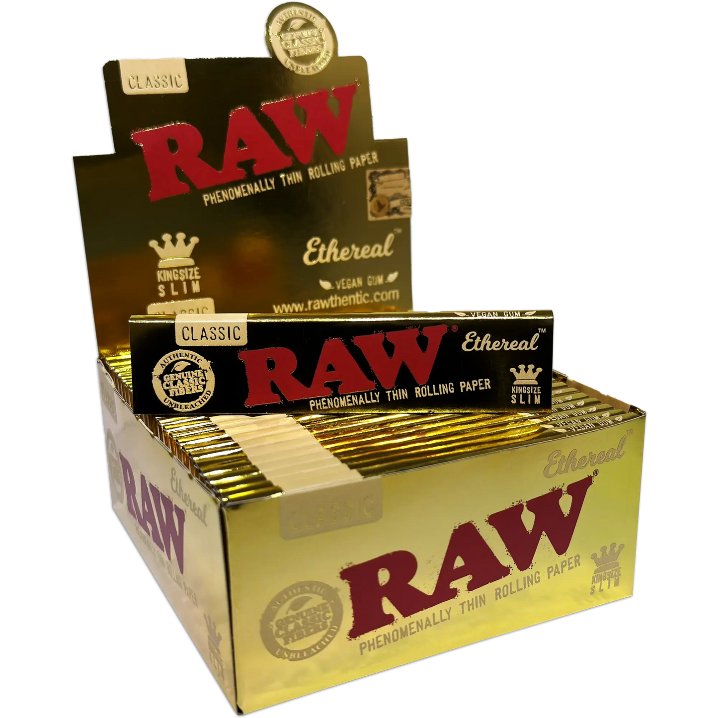 Raw - Size 1-1/4 - Ethereal Paper - 50 Packs - 24 Counts Per Box - Smoke empire
