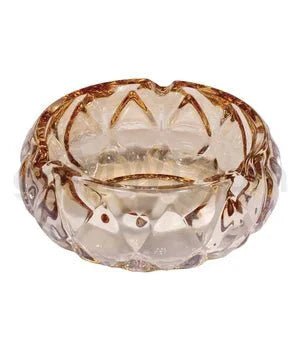 Fujima 4.3' Round Glass Ashtray - Amber Raindrop - Smoke empire