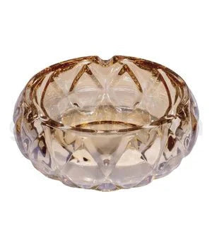 Fujima 5' Round Glass Ashtray - Amber Raindrop - Smoke empire