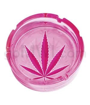 Fujima 6.25' Leaf Glass Ashtray - Pink Kush - Smoke empire