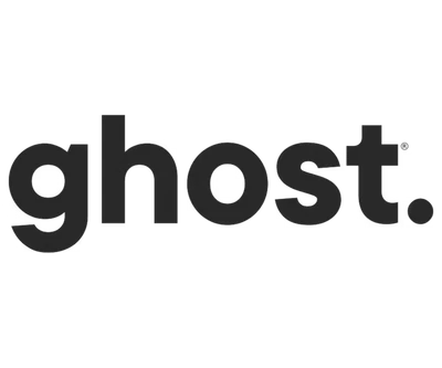 Simple black lowercase text spelling "ghost" with a period at the end on a transparent background.
