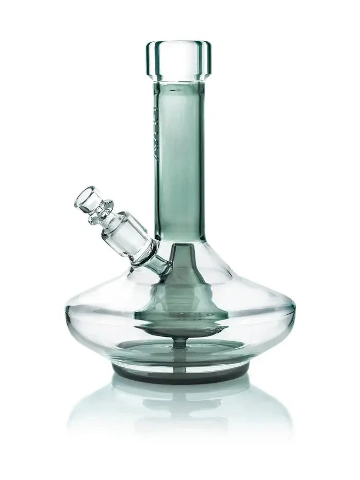 GRAV® Small Wide Base Water Pipe - Smoke with Clear Accents - Smoke empire