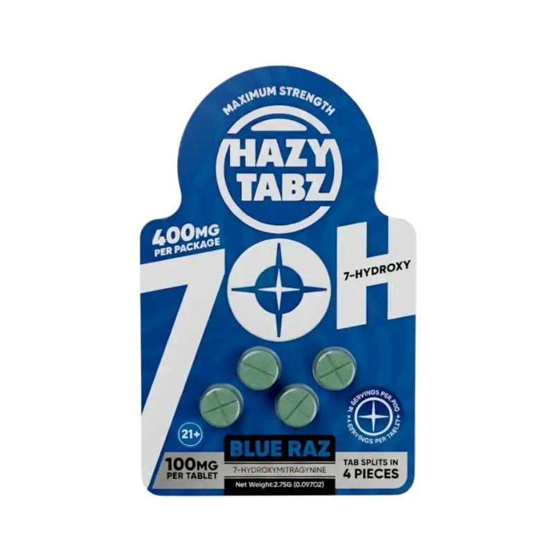 HAZY TABZ 7-HYDROXYMITRAGYNINE MAXIMUM STRENGTH TABLET 4CT 100MG PER TABLET - Smoke empire