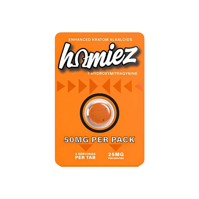 HOMIEZ 7-HYDROXYMITRAGYNINE TABLETS 1CT / 50MG EACH – TANGERINE - Smoke empire