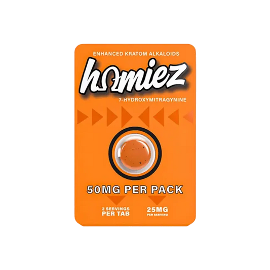 HOMIEZ 7-HYDROXYMITRAGYNINE TABLETS 1CT / 50MG EACH – TANGERINE - Smoke empire