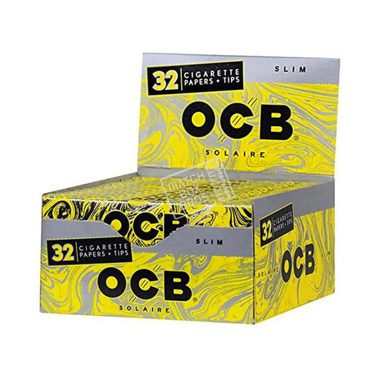 Ocb Solaire Slim Papers + Tips - 24 Packs Per Box Full Box