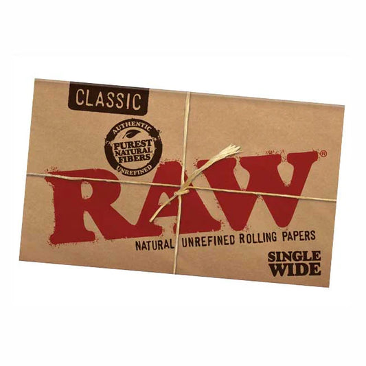 Raw Classic Single Wide Rolling Papers, 25 Booklets Single Pack