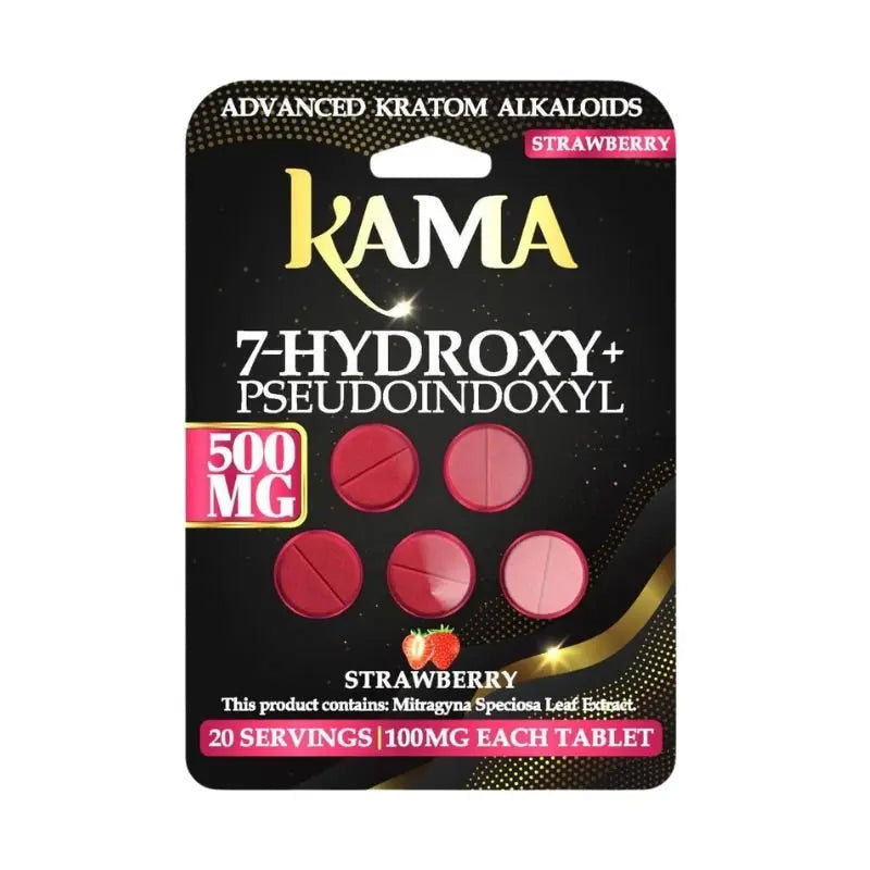 KAMA 7-HYDROXY + PSEUDO INDOXYL ADVANCED KRATOM ALKALOID TABLETS 5CT 100MG PER TABLET - Smoke empire