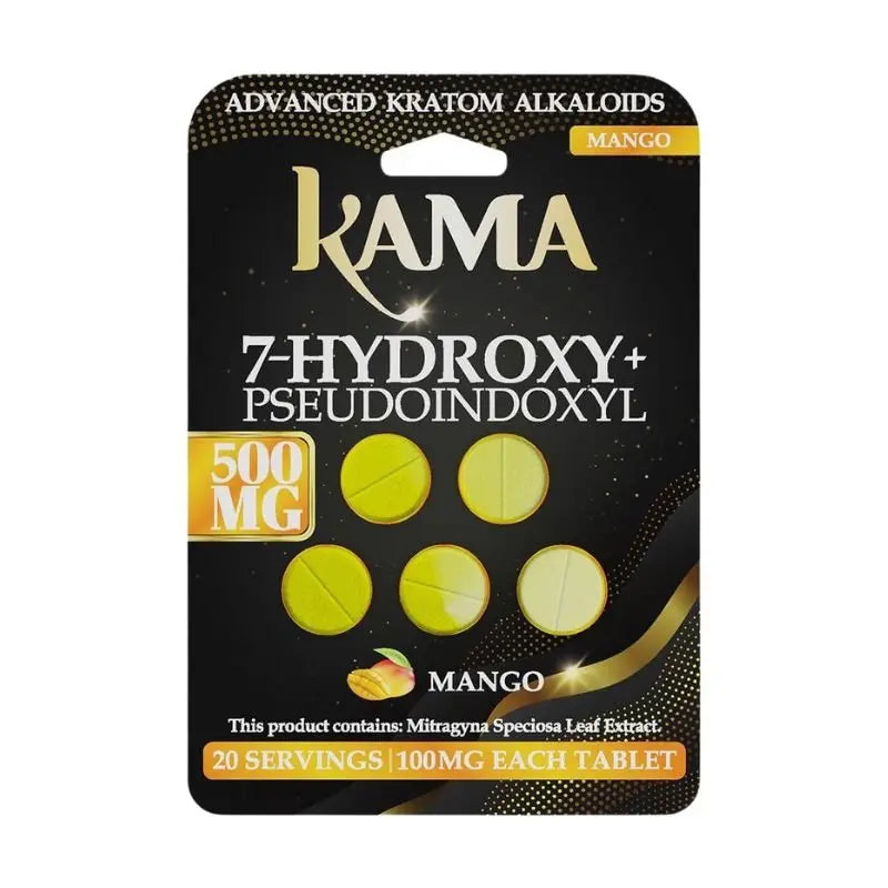 KAMA 7-HYDROXY + PSEUDO INDOXYL ADVANCED KRATOM ALKALOID TABLETS 5CT 100MG PER TABLET - Smoke empire