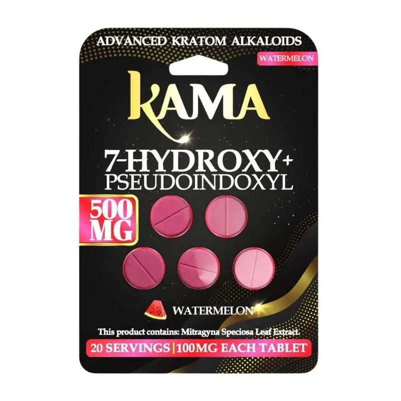 KAMA 7-HYDROXY + PSEUDO INDOXYL ADVANCED KRATOM ALKALOID TABLETS 5CT 100MG PER TABLET - Smoke empire