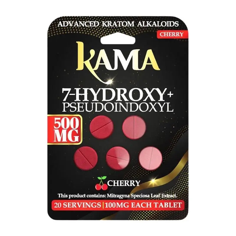 KAMA 7-HYDROXY + PSEUDO INDOXYL ADVANCED KRATOM ALKALOID TABLETS 5CT 100MG PER TABLET - Smoke empire
