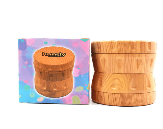 Kandy Grinder Wooden 64mm 4pts Drum Shape - Smoke empire
