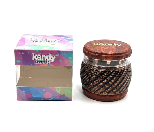 Kandy Grinder Wooden Woven Design - Smoke empire