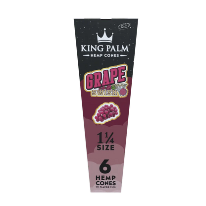 King Palm - 1 1/4 Size Hemp Cones - 6 Counts Per Pack - 30 Packs Per Box - Smoke empire